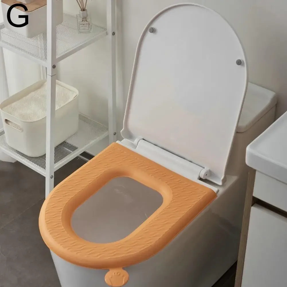 coussin toilette confortable vert bleu rose clips plastique souple pratique washable