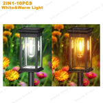 lampes solaires led étanches modernes noires transparentes jardin allée automatiquesurgence