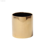 cache pot céramique finition or moderne plante verte décoration intérieure brillance lisse minimaliste maison