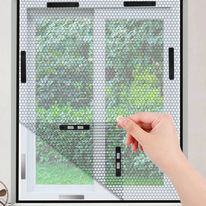 filet protection fenetre noir blanc hexagonal transparent moderne adhésif instructions application