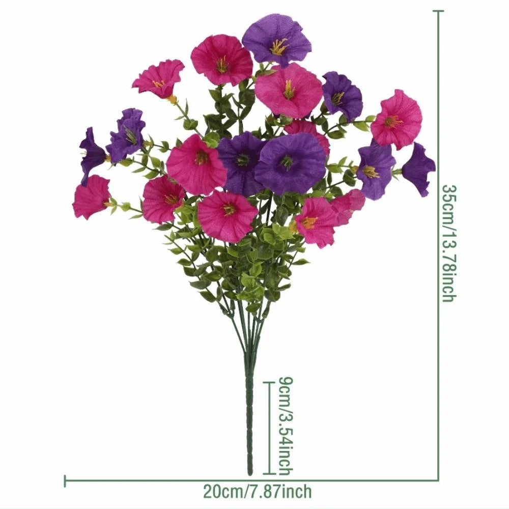 bouquet artificiel violet rose jaune blanc moderne décoration intérieur minimaliste fleurs simples feuilles vertes