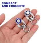 clips rideau argent bleu blanc rondeaux points dorés moderne fonctionnel clips 10 pièces