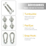 accessoires voile argent turnbuckles snap hooks pad eyes industriels robustes jardin