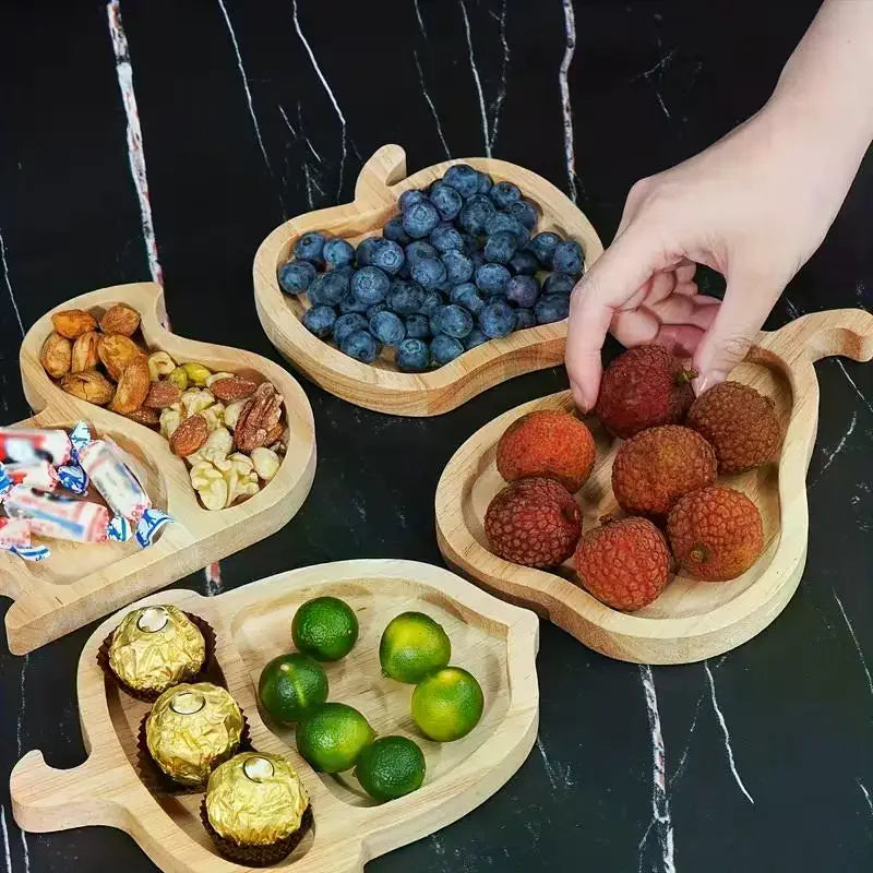 assiettes compartimentées bois modernes fruits bonbons decoration table cuisine