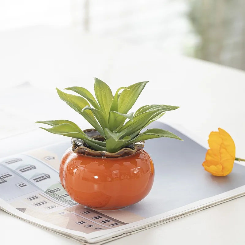 vase céramique vert émeraude pot fleurs hydroponique décoration intérieur plante verte rustique champêtre
