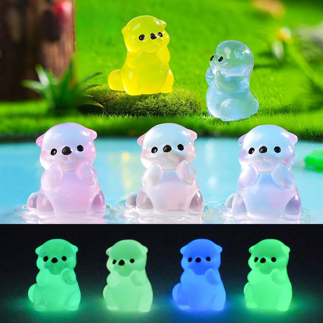décoration maison kawaii figurines animaux résine transparentes rose jaune verte pastorales 14+