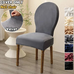 Housse chaise velours gris classique protection mariage banquet maison