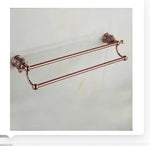 porte serviettes rose doré ensemble salle bain classique fixations murales barres anneaux
