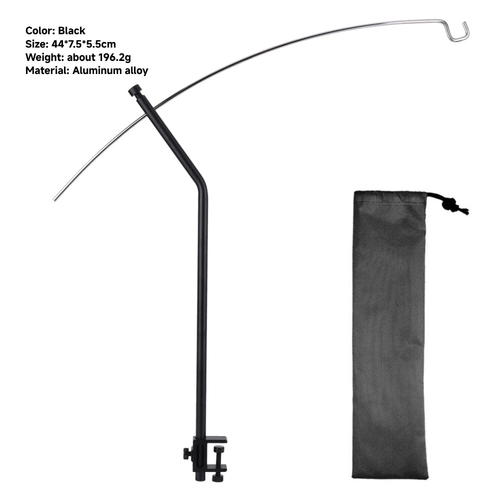 support lampe camping aluminium noir clips portable réglableextérieur moderne camping pique nique