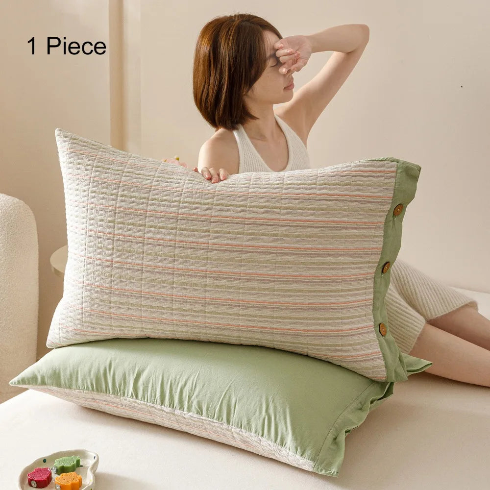 housse coussin rectangulaire coton polyester carreaux rayures bleu clair rouge gris clair moderne fixation