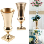 vase decoratif or classique fleurs artificielles hauteur 43cm diametre 19.5cm