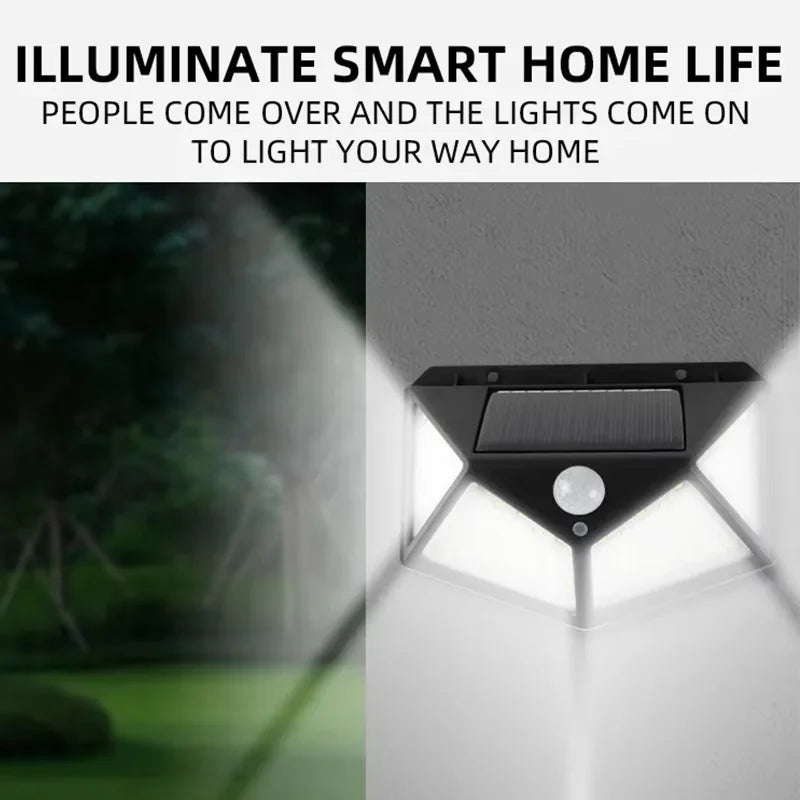lampe murale solaire noire moderne capteur mouvement plastique mat 100 led étanche ip65