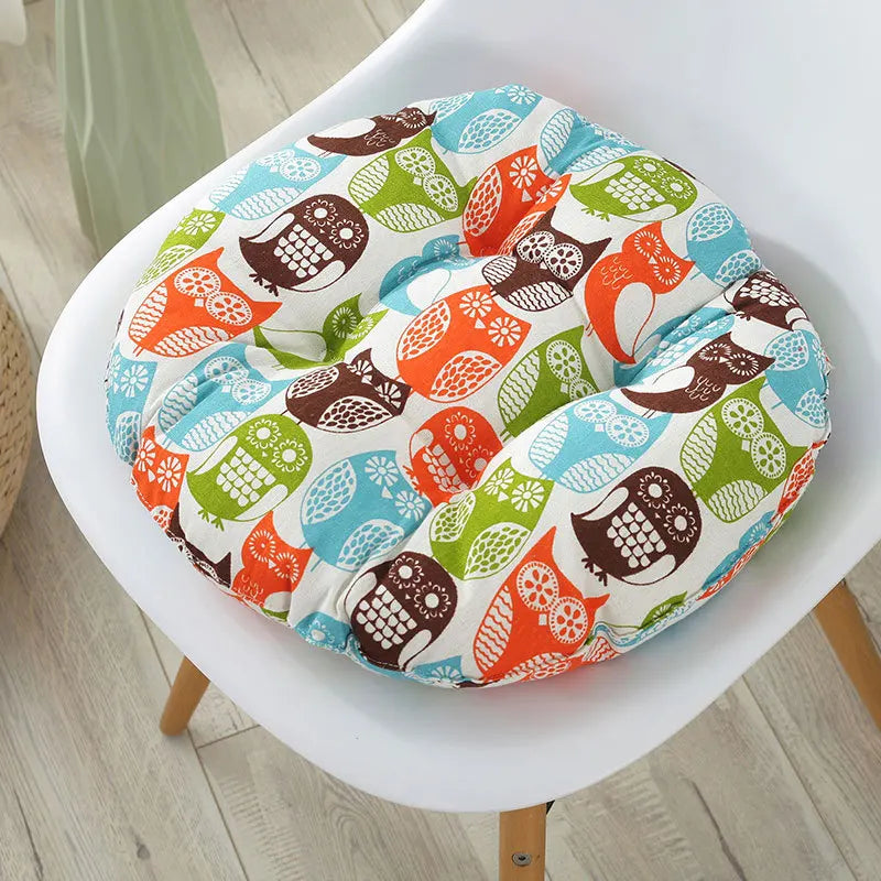 coussin chaise rond confortable mousse polyestère motif géométrique repas siège maison