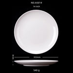 assiettes blanches rondes opaques modernes plastique 10 11 12 14 pouces
