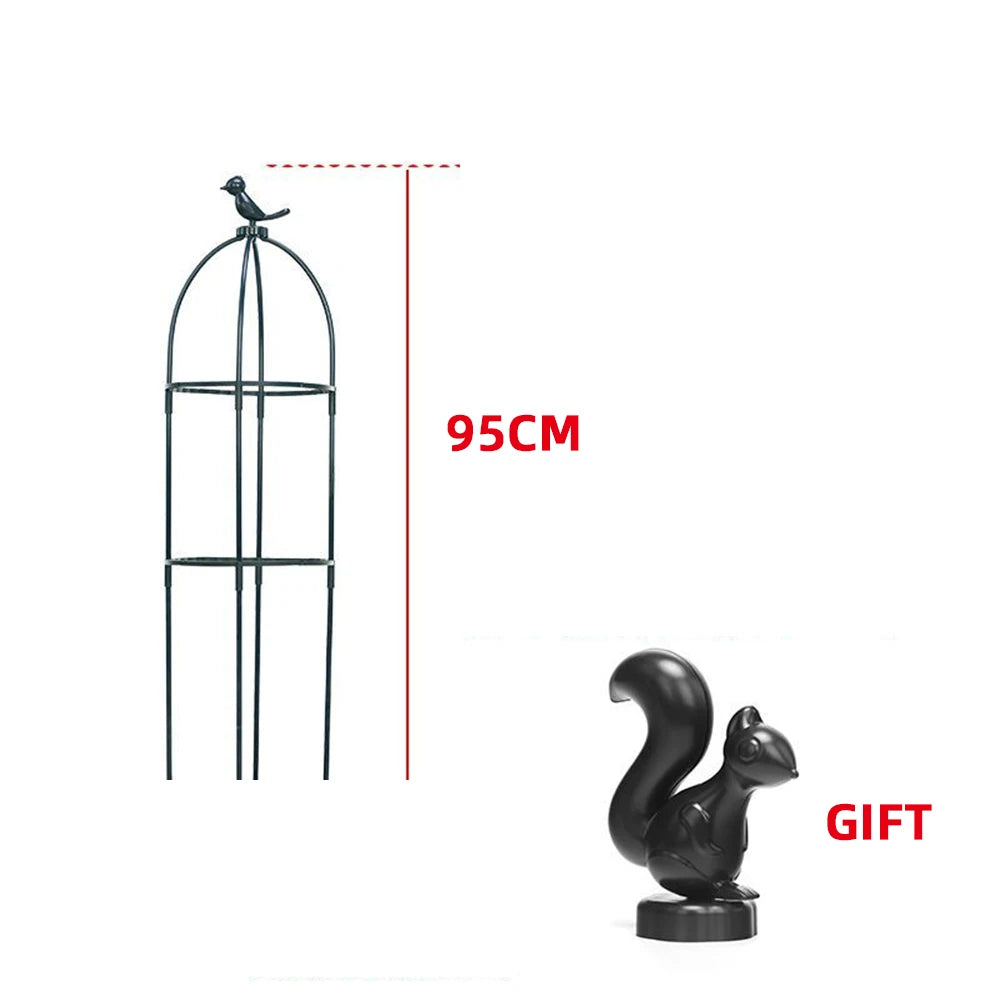 cage plante classique vert foncé rondes verticales plante artificielle rose blanc jardin decoration
