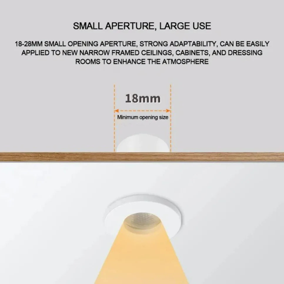 Spot LED 3W Blanc Or Noir Mat Moderne Éclairage Intérieur Commercial