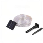 guirlande lumineuse solaire blanc chaud multicolore moderne clips piquets extérieur nuit decoration festive jardin