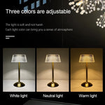 lampe table dorée diamant moderne interrupteur rotatif port usb rechargeable veilleuse chambre