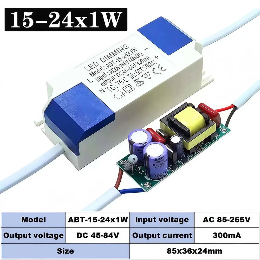 drivers led dimmable certification rohs tension sortie 60v câbles blancs interrupteur moderne technique 300ma