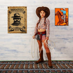 nappe fête anniversaire thème far west trains illustrations cowboys roues chariots western