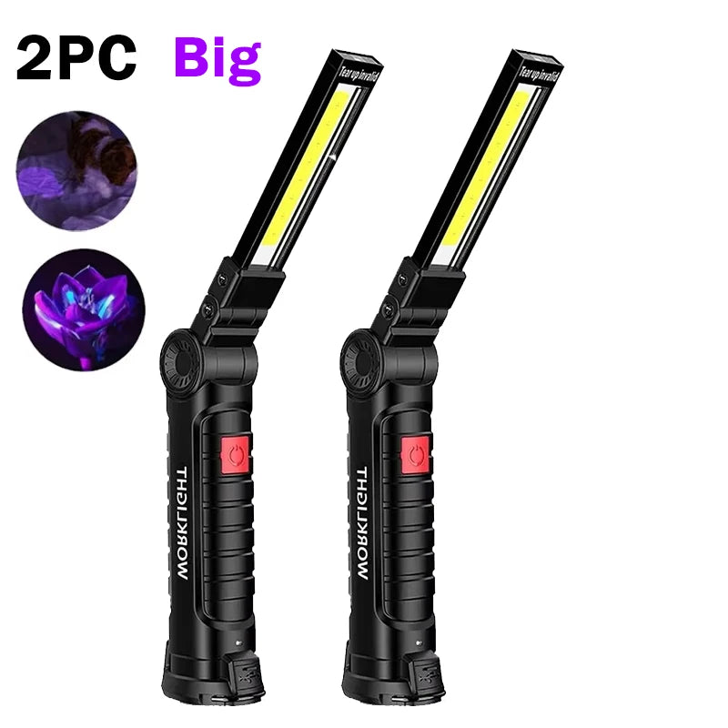 lampe torche uv led rechargeable aimant noir texturé pratique robuste
