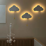 veilleuse murale nuage flottant ballon enfantin décorative chambre bébé LED posée fixée cordon blanc
