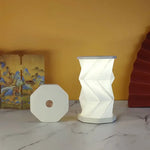 lampe pliable rotative blanc origami minimaliste base octogonale veilleuse ambiance recharge usb tactile