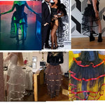 jupe tulle rouge blanche noire marron transparente rubans vintage mousseline cocktail femme