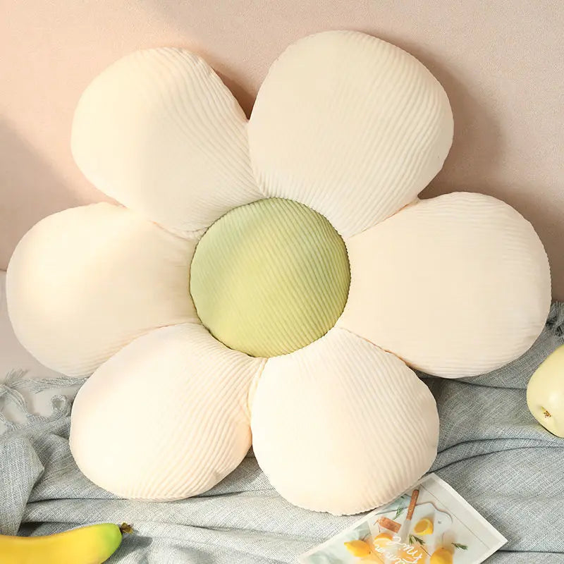 oreillers fleur plissés moderne lavables jaune rose vert blanc chambre anniversaire
