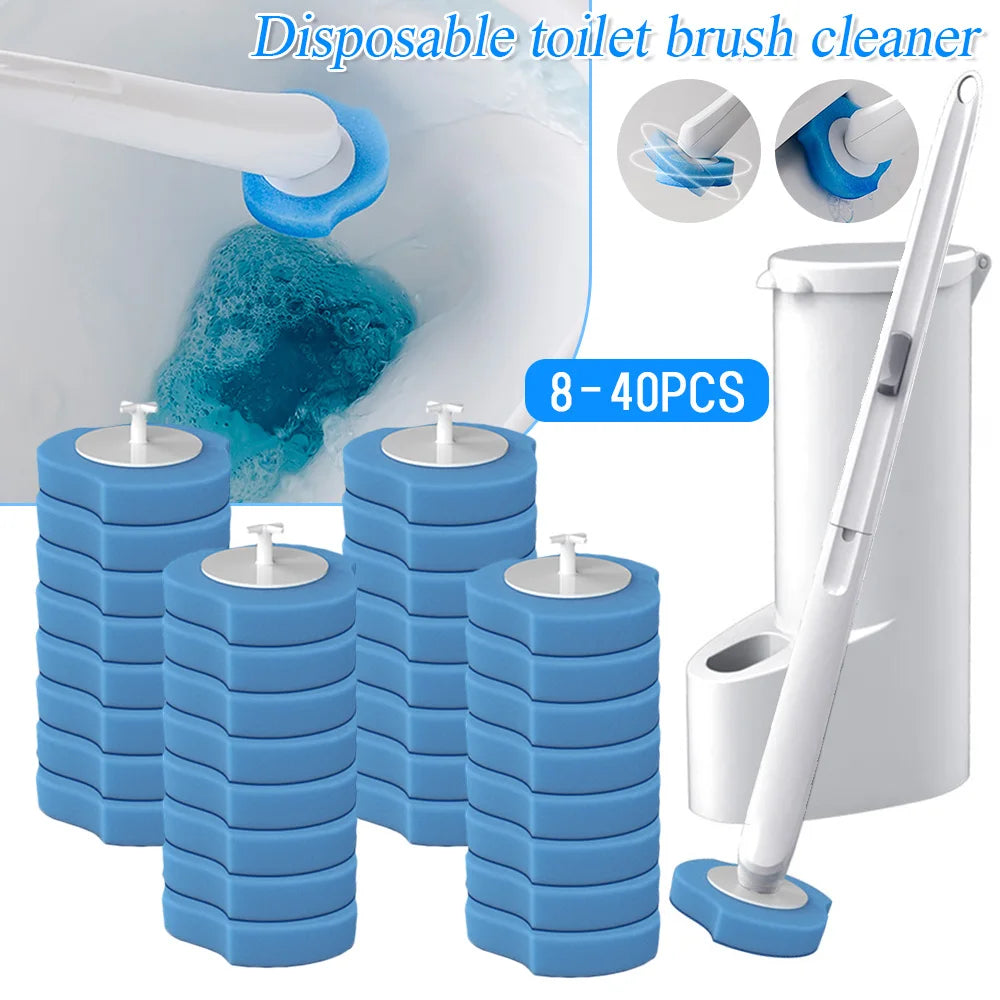 brosse toilette jetable bleu blanc rechargeable nettoyant moderne pratique récharges