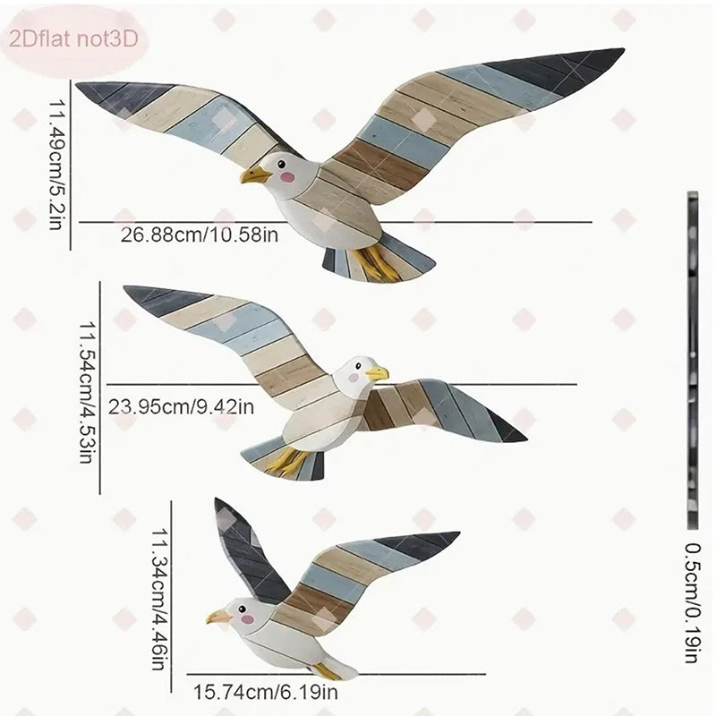 décoration murale oiseaux vol blanc bleu moderne adhésif