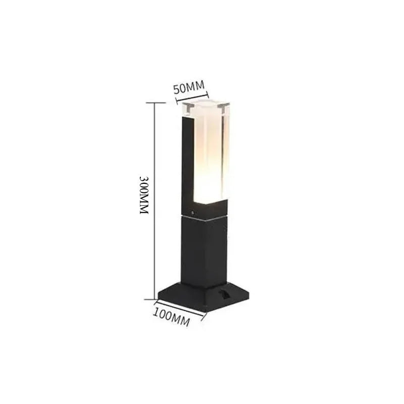 lampe solaire moderne noire ampoules led ip65 éclairage pelouse extérieur minimaliste