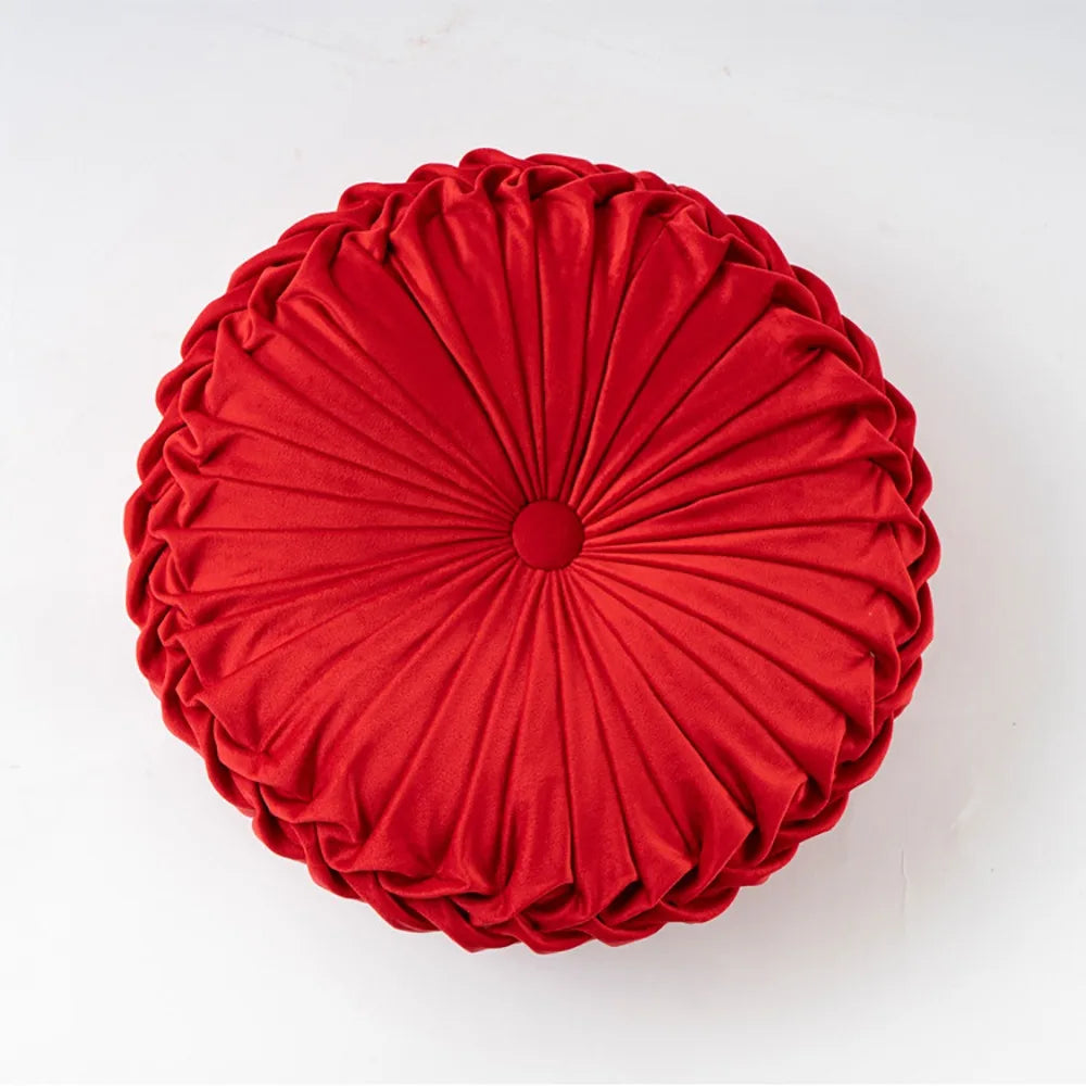 coussin velours plissé marron clair beige rose pâle moderne élégant 38cm