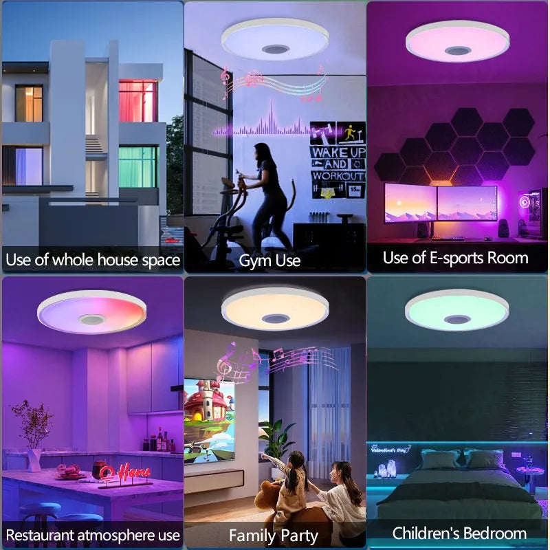 lampe intelligente blanc moderne flux lumineux variable télécommande application mobile