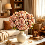 décoration intérieure bouquet fleurs artificielles rose chrysanthème mariage anniversaire élégant moderne festive