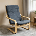 coussin chaise moderne poche bleu marine motif feuilles vert olive rayures