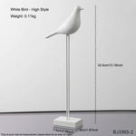 statue oiseau résine noir blanc minimaliste décoration intérieure animal compagnie moderne sculpture