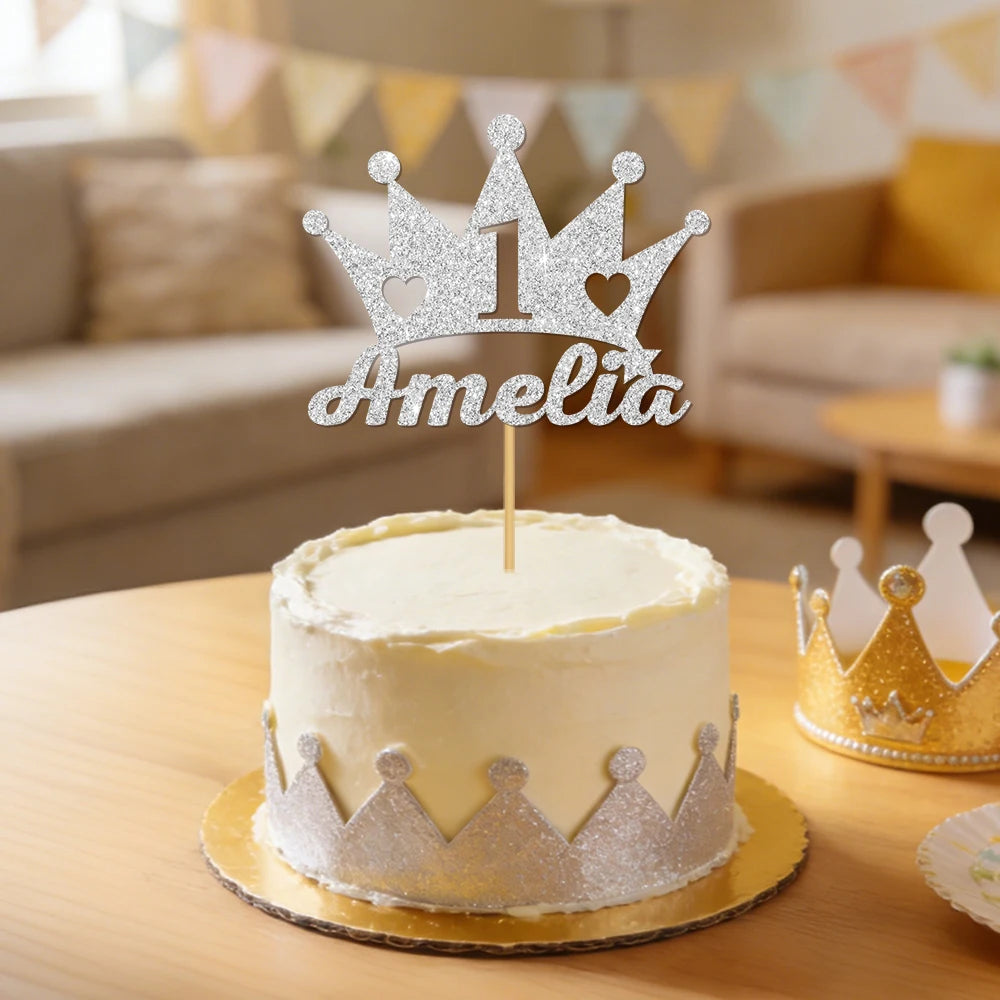 décoration anniversaire couronne pailletée or noir rose argent personnalisable age nom festif