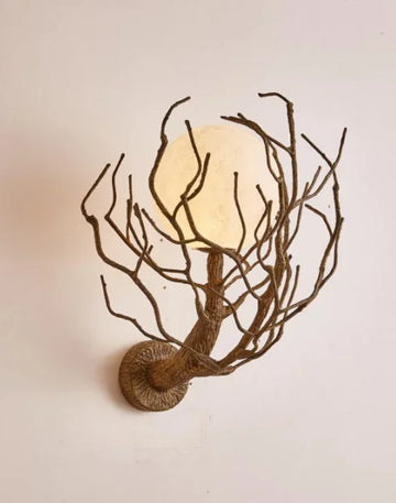 suspension lumineuse moderne branches naturelles sphères translucides beige salon salle manger chambre