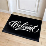 tapis d'entrée moderne noir texte imprimé antidérapant velours 50x30cm 60x40cm 80x50cm