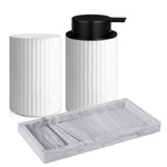ensemble produits salle bain moderne distributeur savon pot brosse dents pot crème dentifrice noir