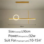suspension lumineuse moderne or noir lignes géométriques led minimaliste