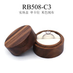 boîte bijoux bois vintage ronde rangement bague boucles d'oreilles présentation cadeau mariageOpaque brillant classique