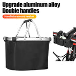 sac guidon vélo étanche tissu oxford noir bandes argentées fixations clips utilitaire