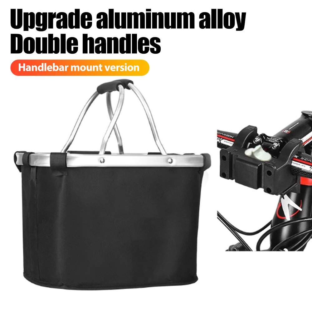 sac guidon vélo étanche tissu oxford noir bandes argentées fixations clips utilitaire
