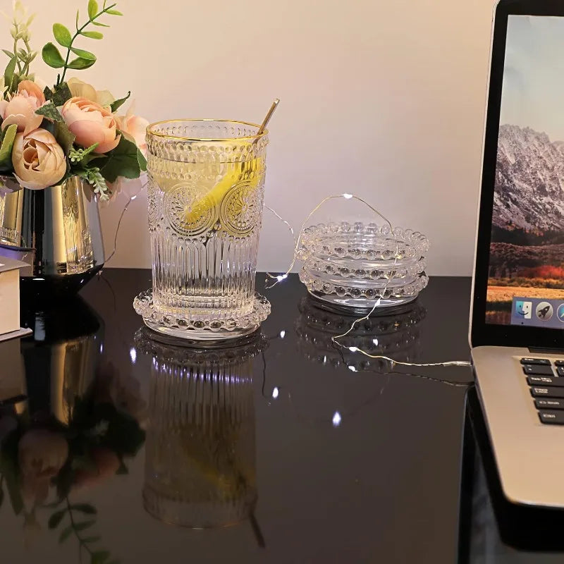 support bougie transparent relief bord classique acrylique durable événementiel mariageDecorationTableChic