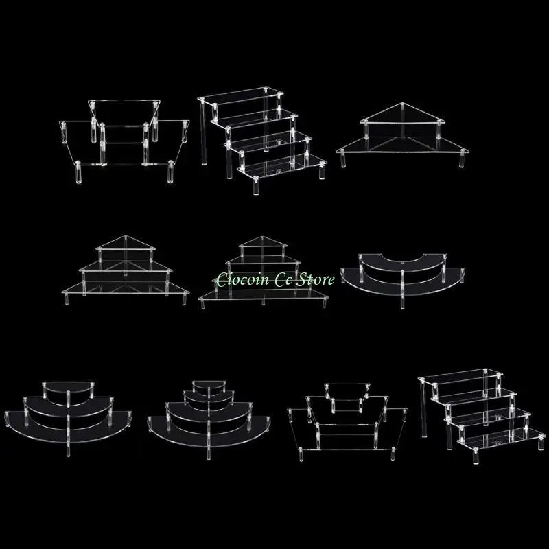 présentation transparente moderne support bijoux transparent sans motif grille tailles