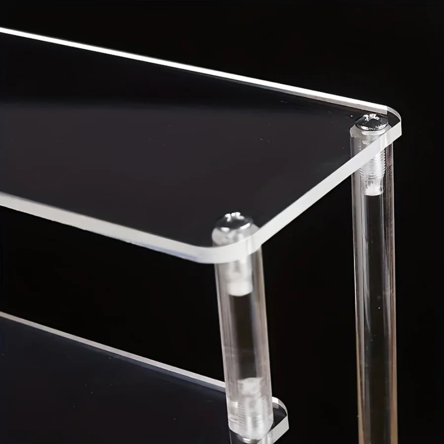 présentoir transparent acrylique support rangement vis fixations moderne cupcakes figurines