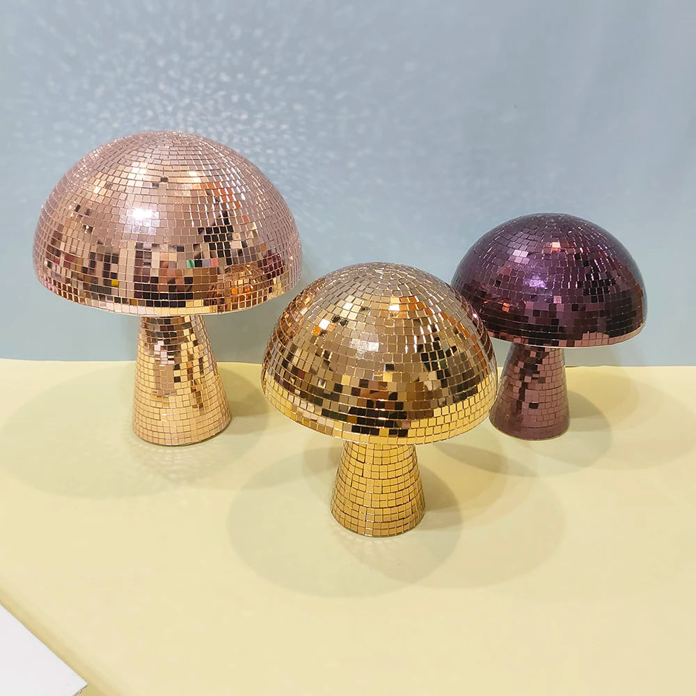 Lampe champignon disco miroir vert clair