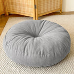 coussin rond moderne corduroy gris orange blanc doux extérieur sol lombaire câlin